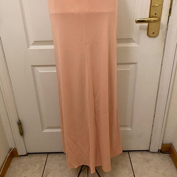 Vintage NWT Women BCBGMAXAZRIA Peach/Blush Backless Maxi Column Dress Gown Size - Picture 4 of 11